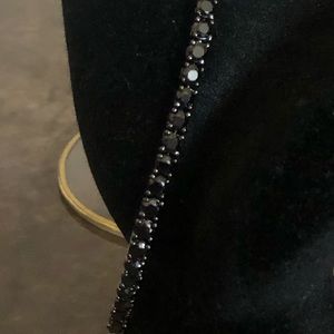 Elegant and Classy - Black Cubic Zirconia Tennis Bracelet in Onyx-tone.